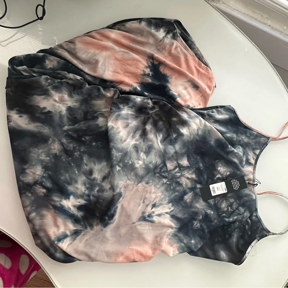 Fashion Nova Tie-Dye Midi Dress - Black and Pink - Picture 3 of 4